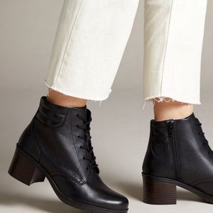 Clarks leather ankle heeled boots